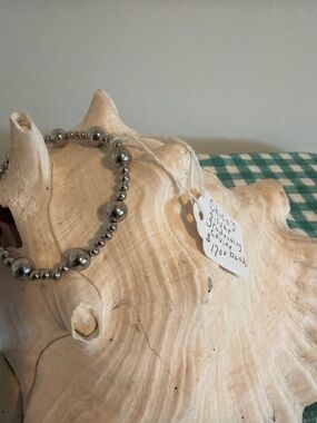 Chico’s silver tone caviar stretch bracelet